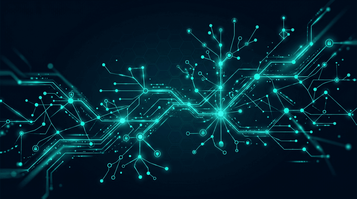 Network security visualization with connected nodes