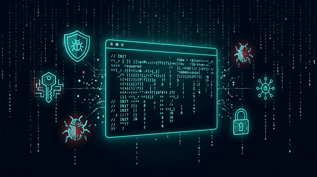 Ethical hacking terminal with security icons